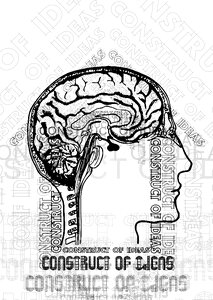 Silhouette brain denkapparat