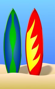 Surfboard surf water