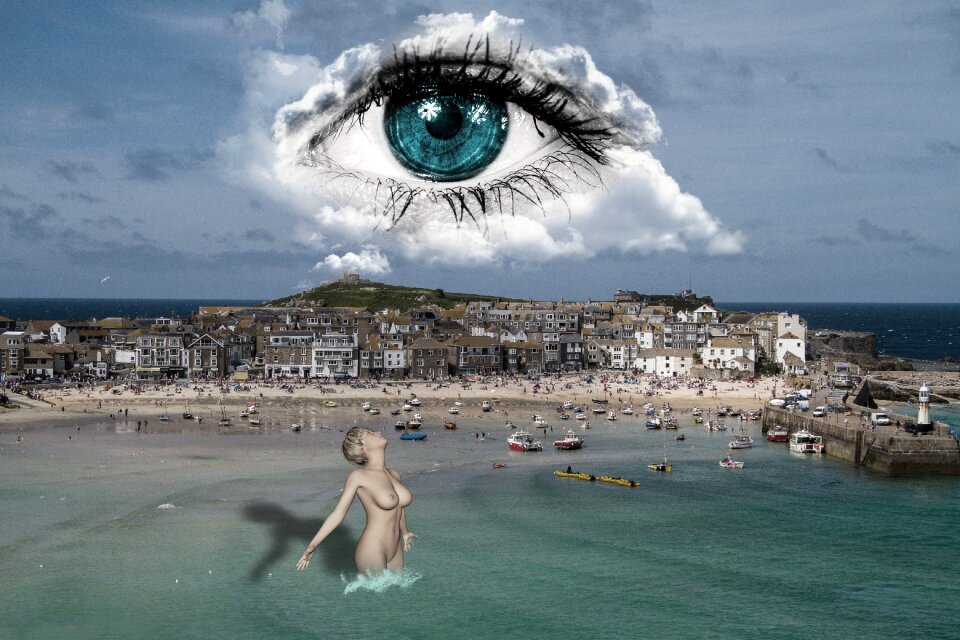 Woman cloud imagination