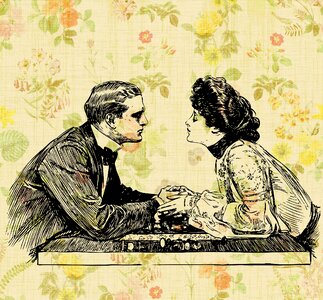 Vintage art drawing