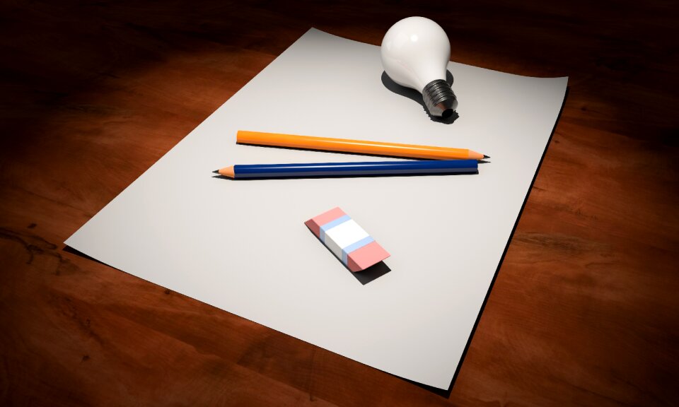 Pen light bulb creativity