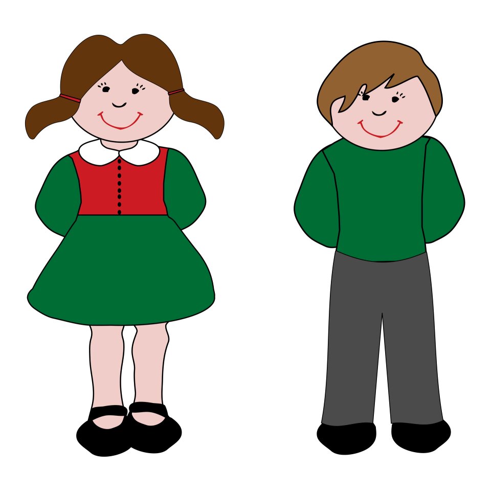 Girl boy clip-art