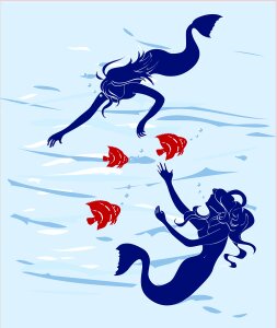 Blue water woman