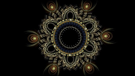 Fractal art black background ornament