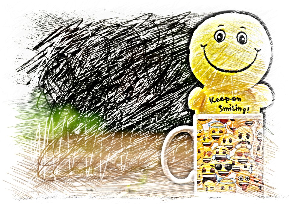 Drawing colorful greeting card funny