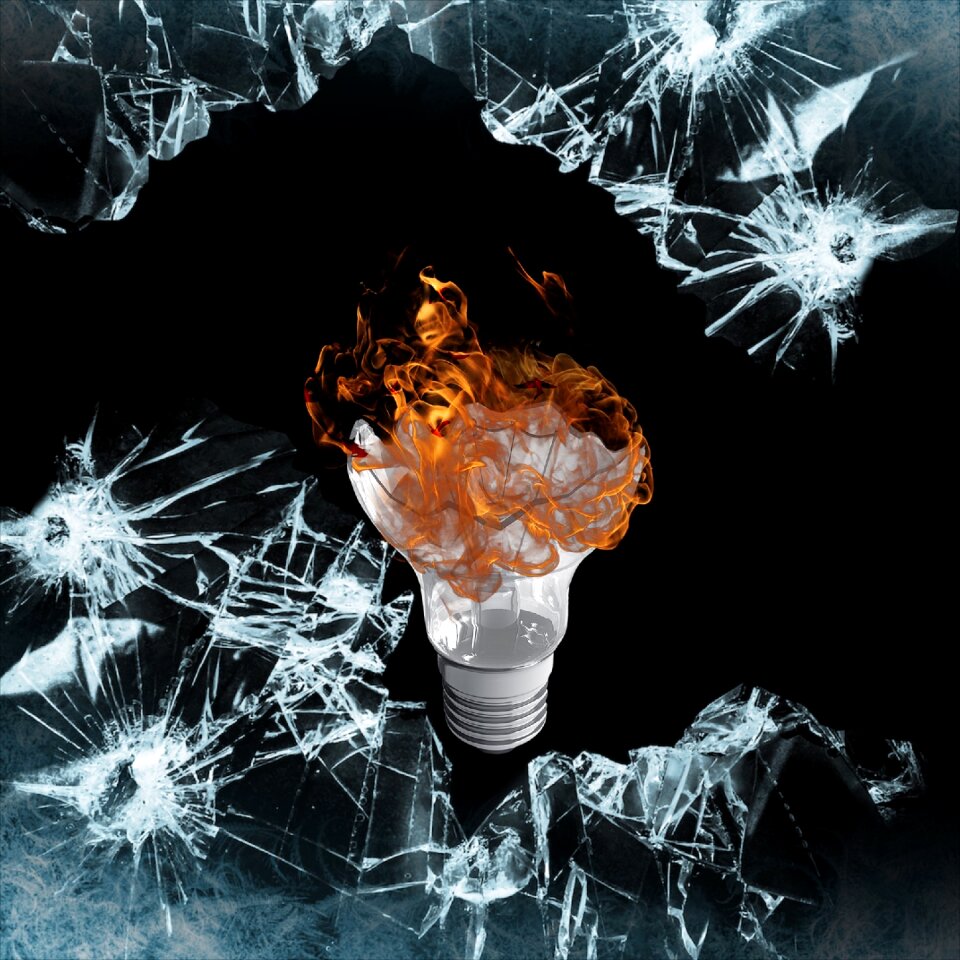 Shine debris orange light