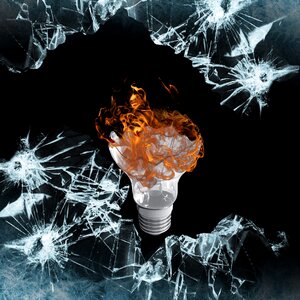 Shine debris orange light