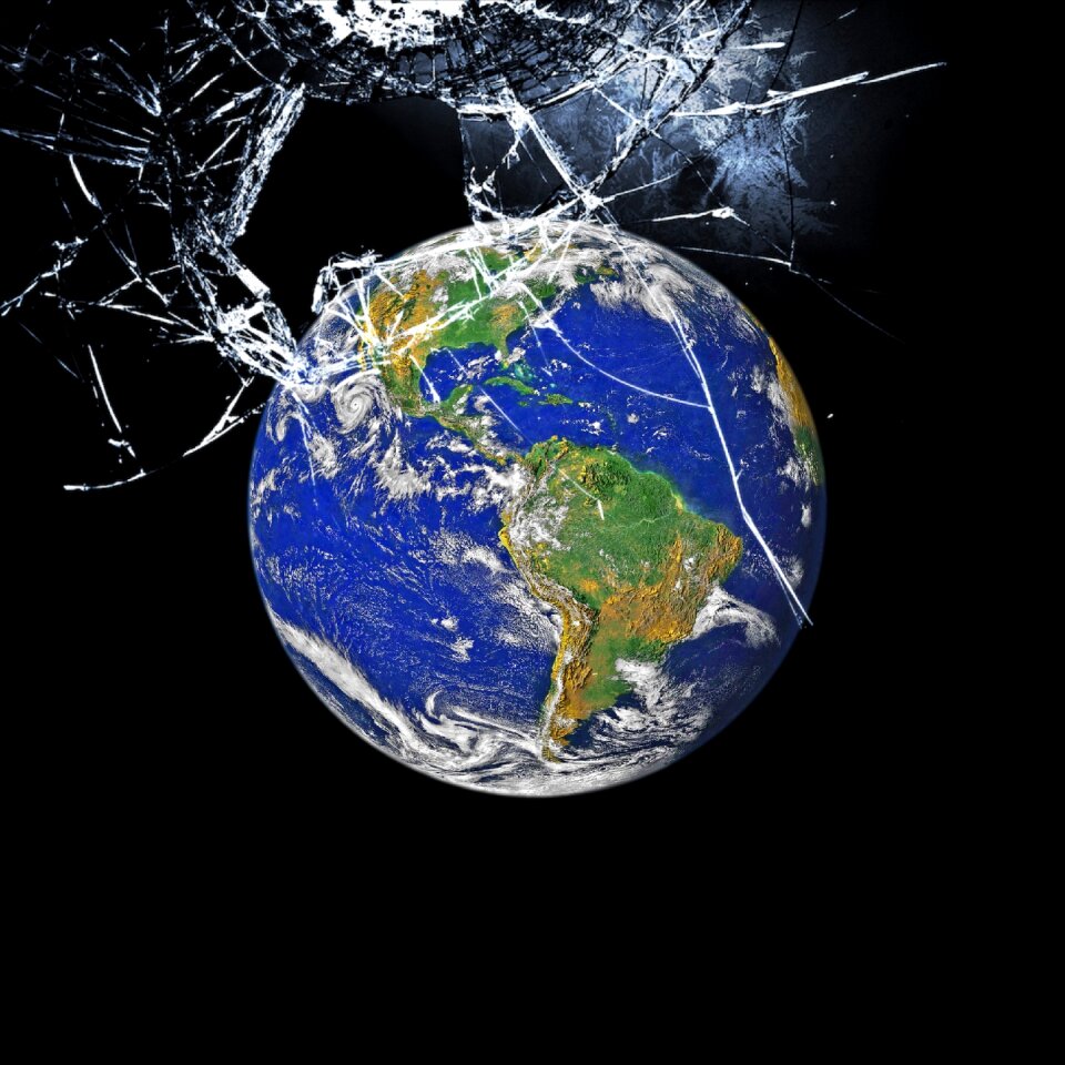 World broken glass develop