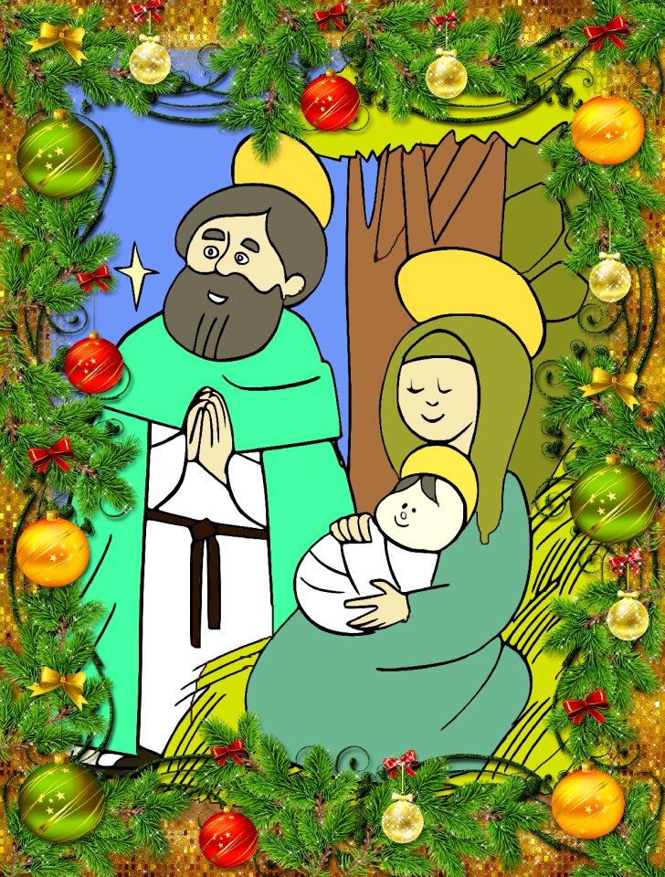 Christmas birth of jesus santa