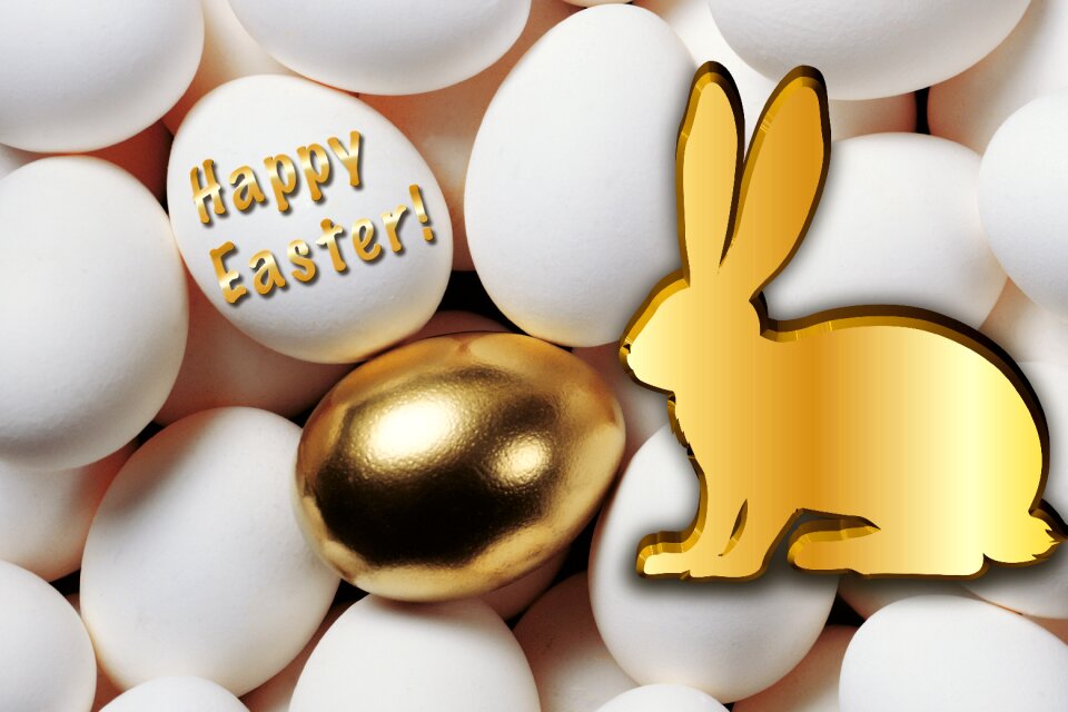 Gold easter eggs easter
