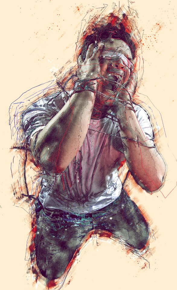 Kneeling blind terror