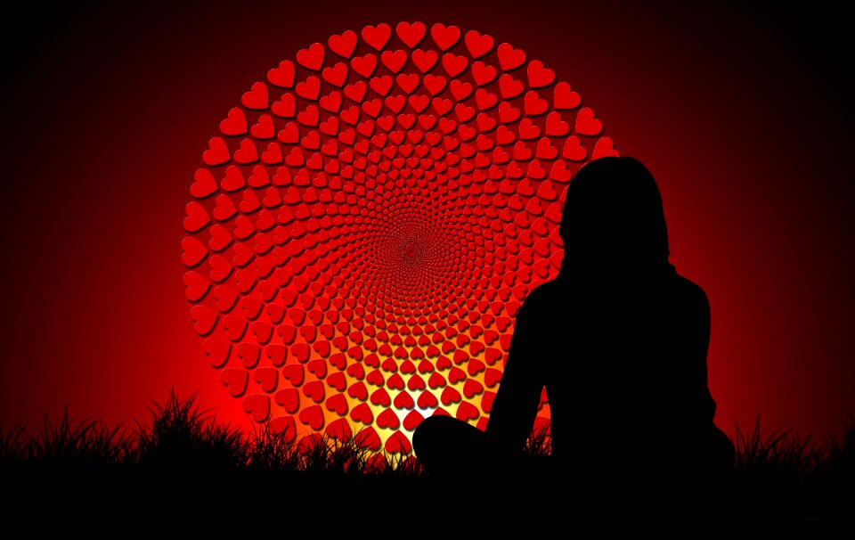 District woman silhouette