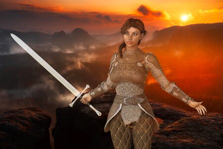 Heroine fantasy sword