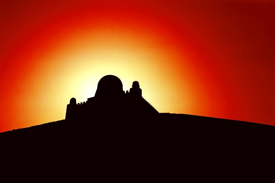 Fiery colorful silhouette