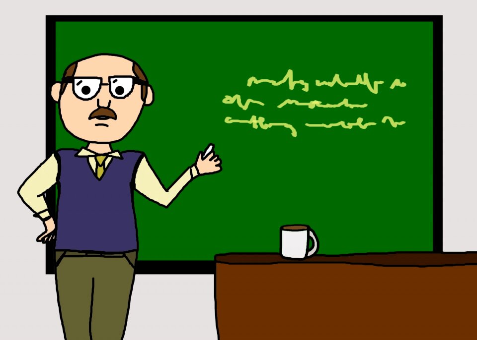 Professor chalkboard school