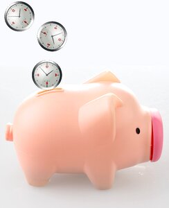 Time is money clock piggy bank