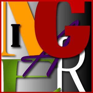 Colorful letters modern art