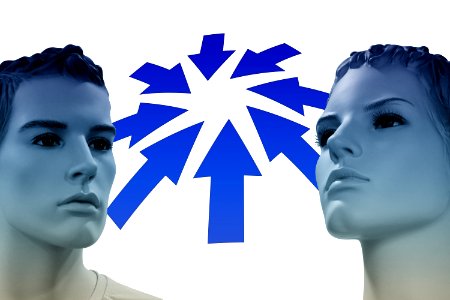 Men woman exchange