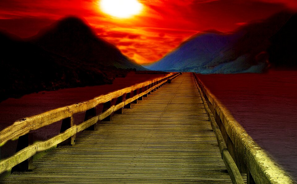 Afterglow lake evening