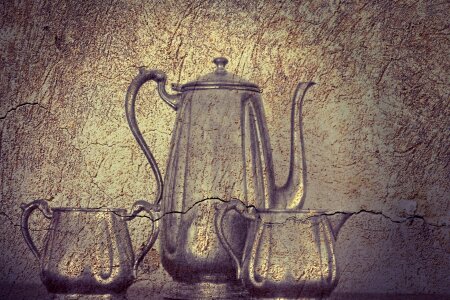 Metal silver coffee pot