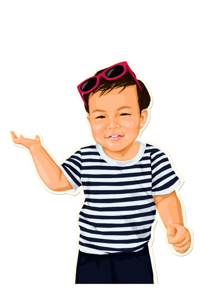 Child drawing striped