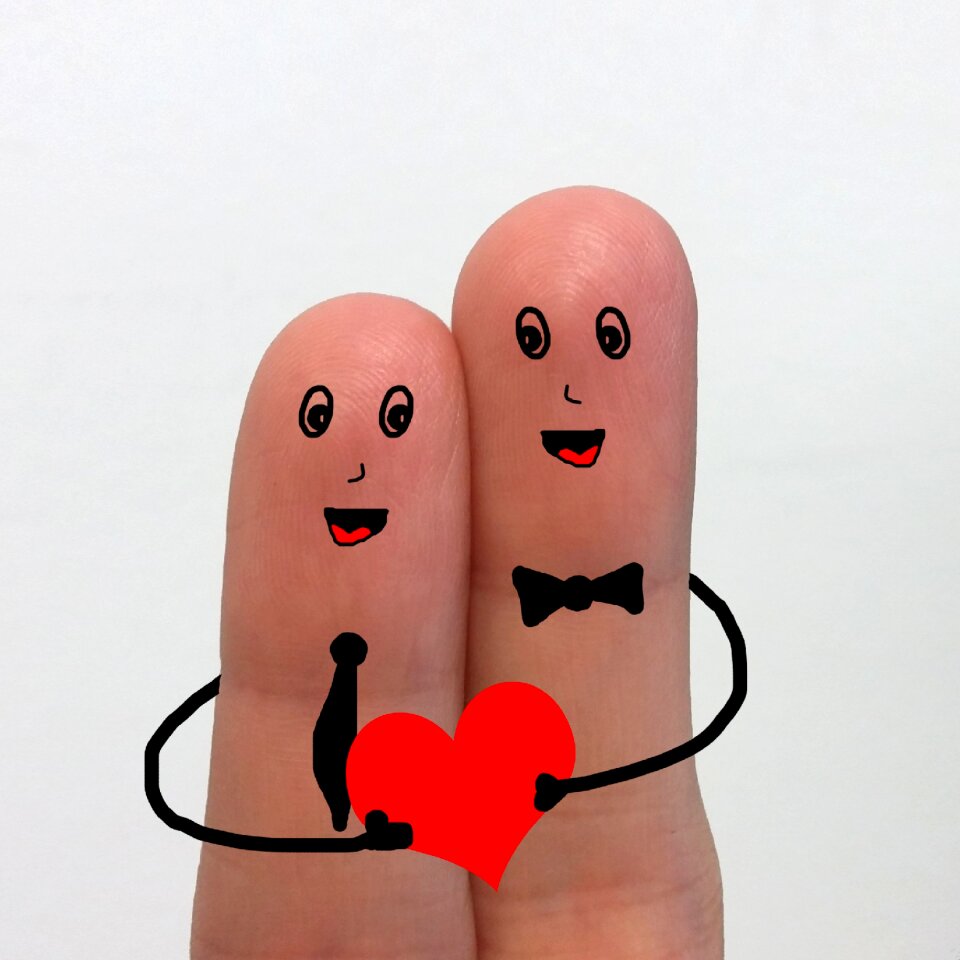 Couple heart red