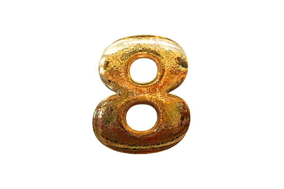 8 golden glass