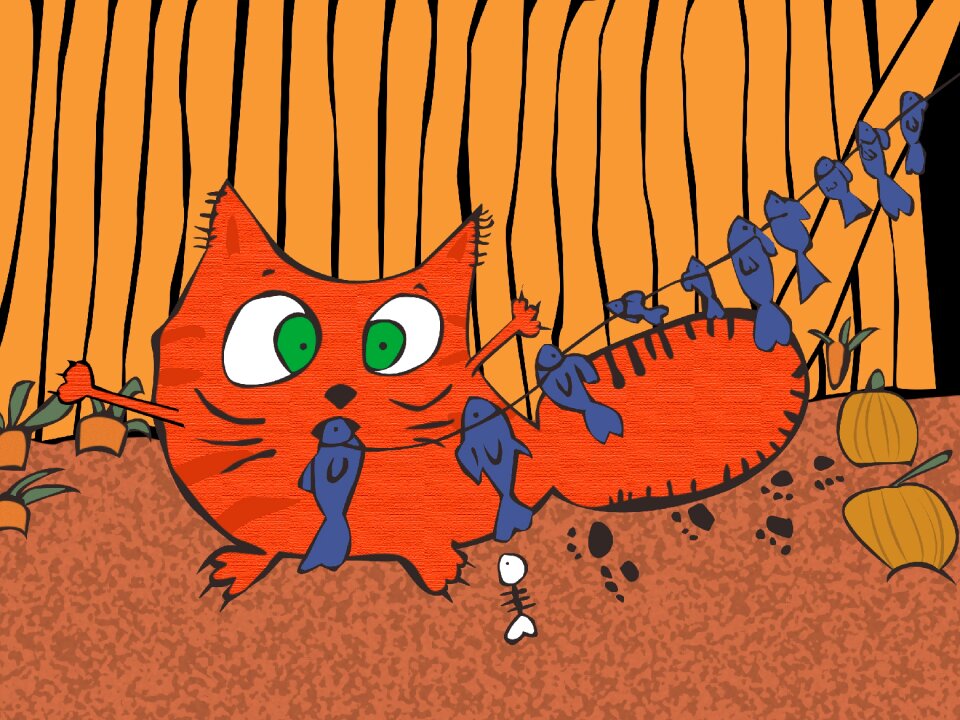 Fish humor bunches cat