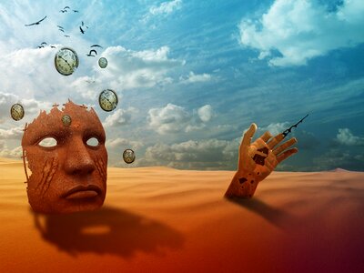 Photomontage sand landscape