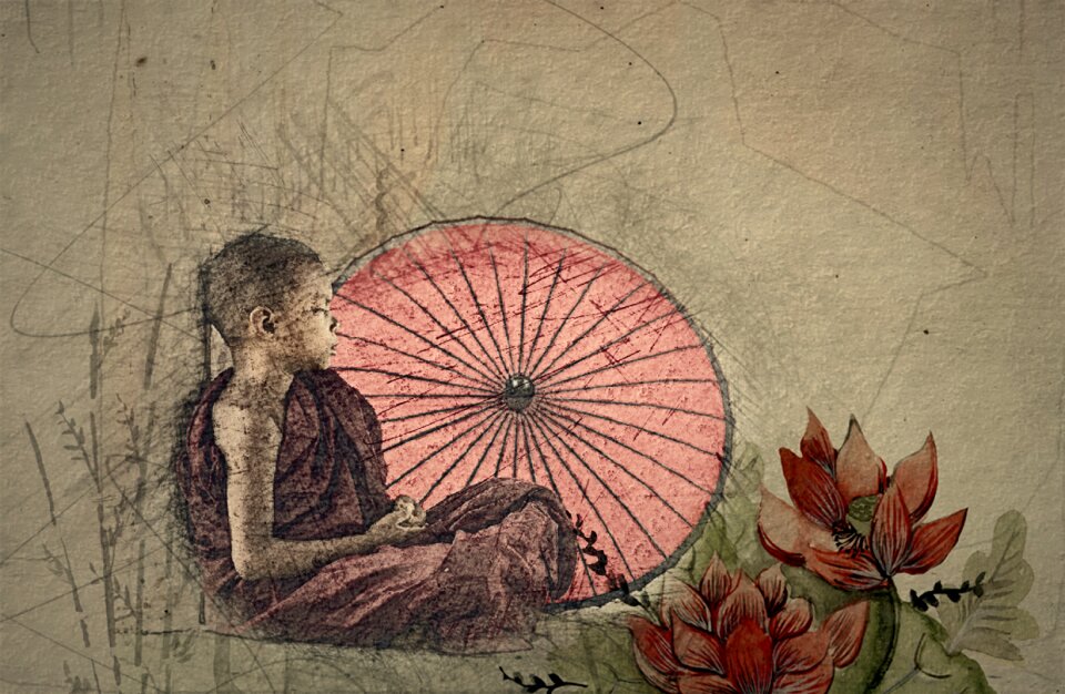 Asian monk buddhism