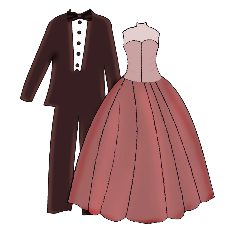 Woman ball gown suit