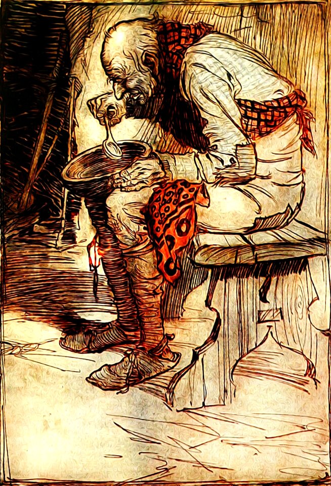 Fantasy book illustration vintage