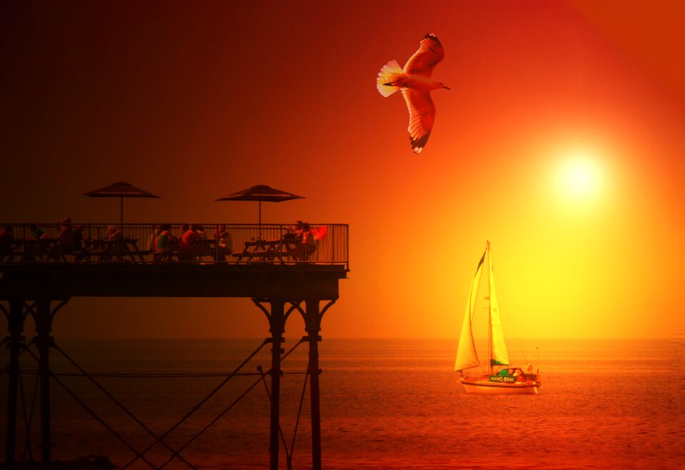 Orange ocean water