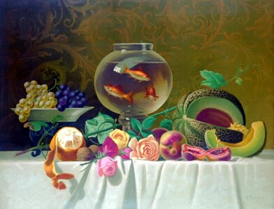 Painting fruits aquarium