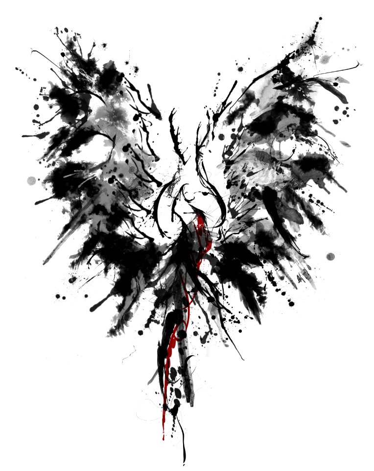 Wing watercolour drawing