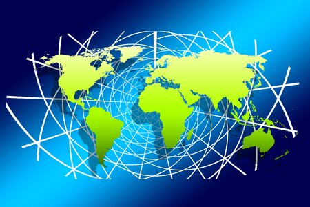 Lines continents earth