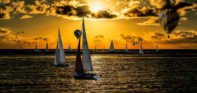 Lake sailing boat sail