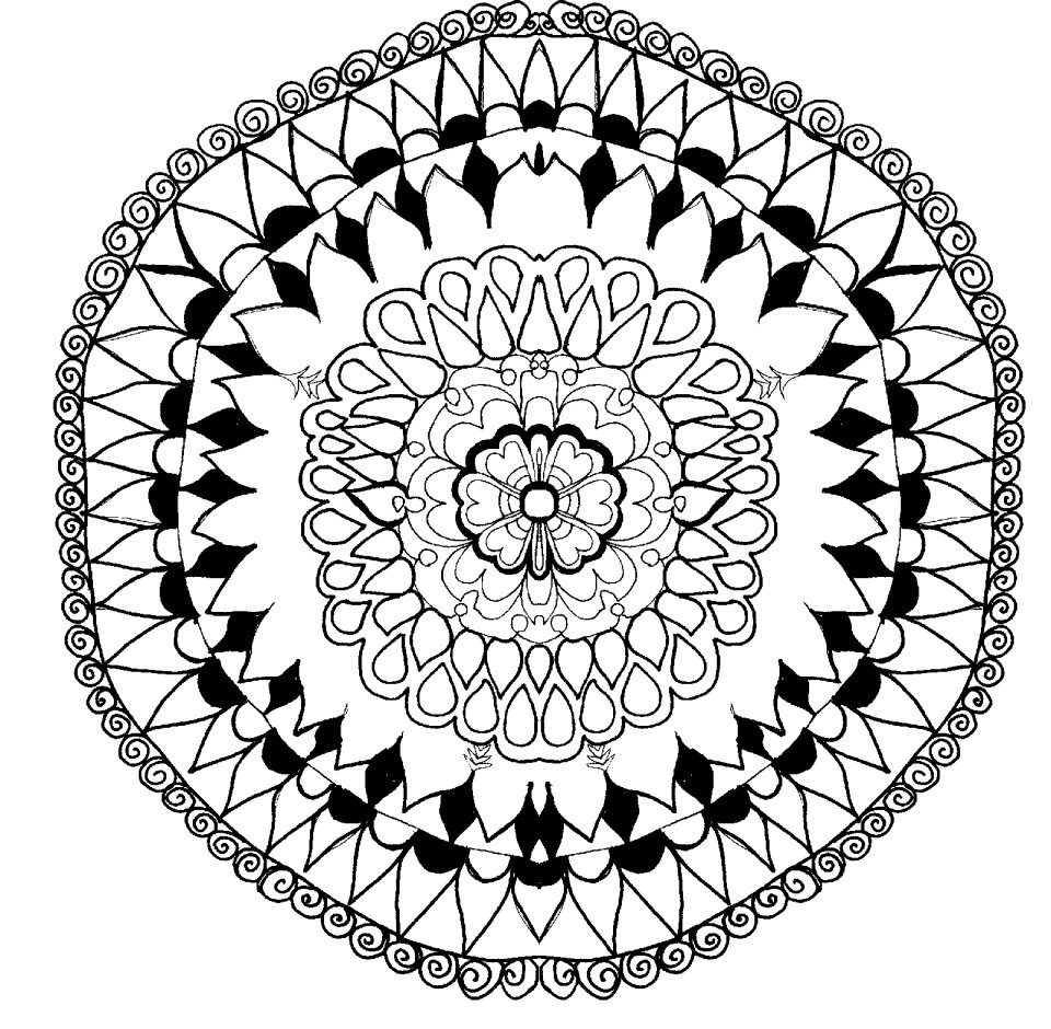 Coloring page colored pencils marker