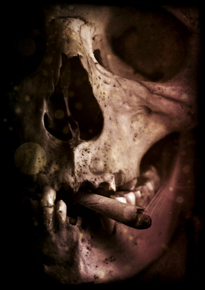 Cigarette skull smoke