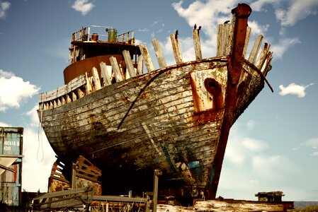 Damaged nautical shipwreck