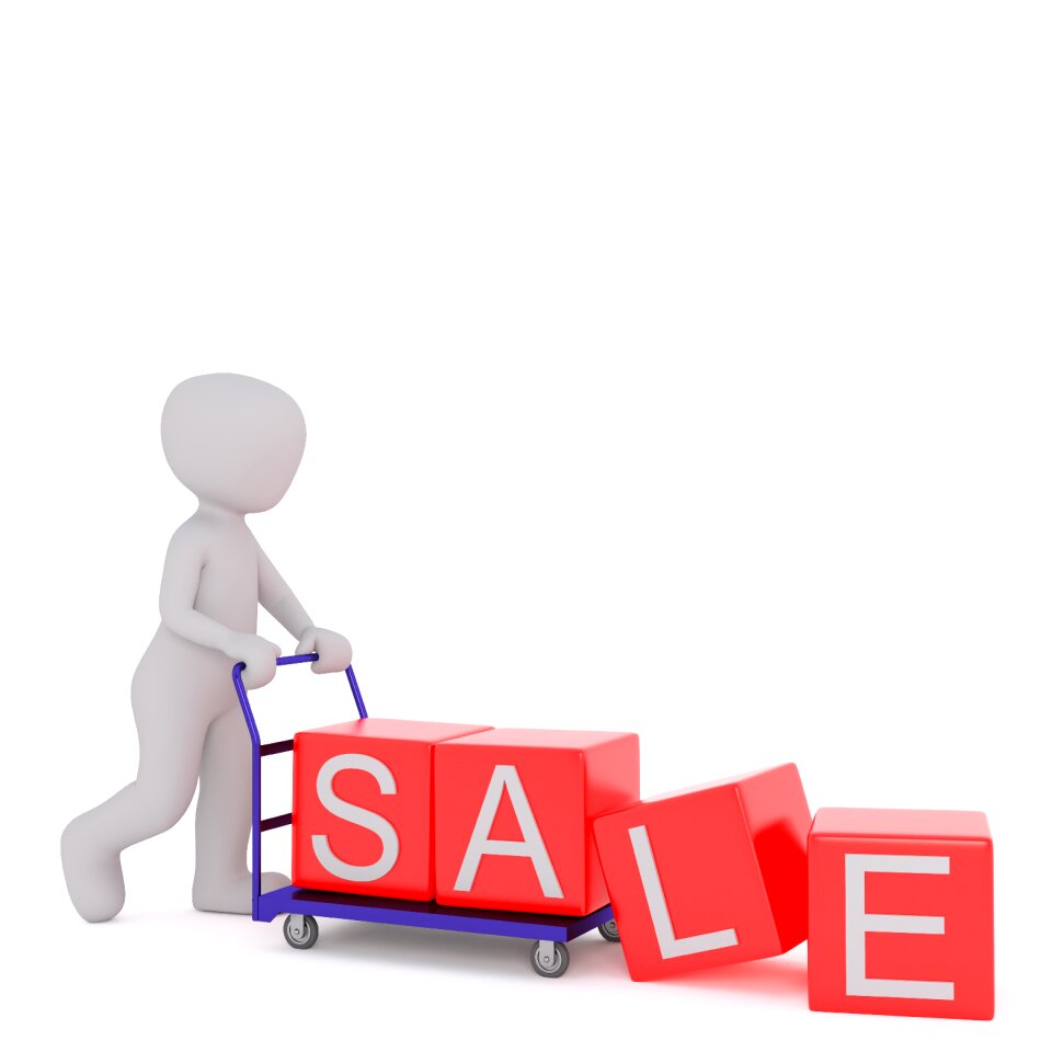Sell lettering red