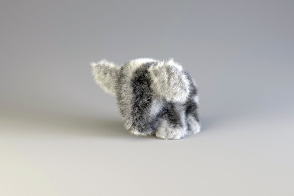 Toy teddy elephant black and white elephant