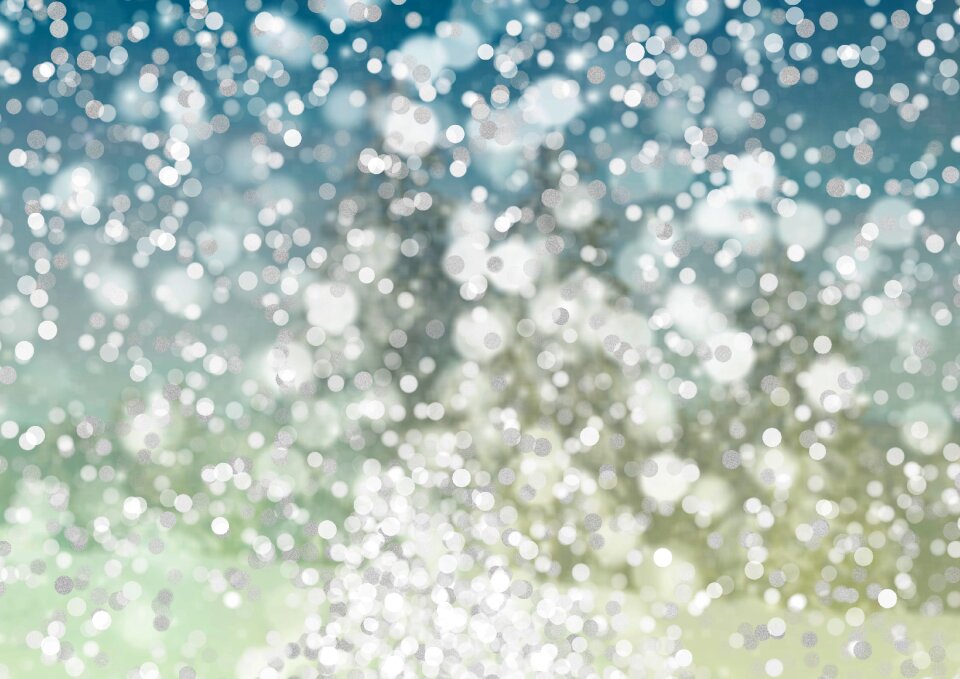 Bokeh lights snow