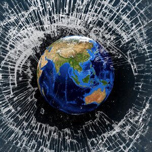World broken glass develop