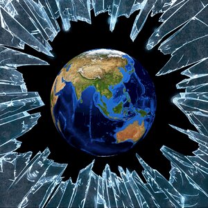 World broken glass develop