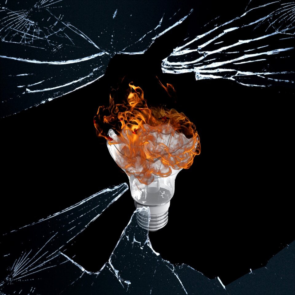 Shine debris orange light