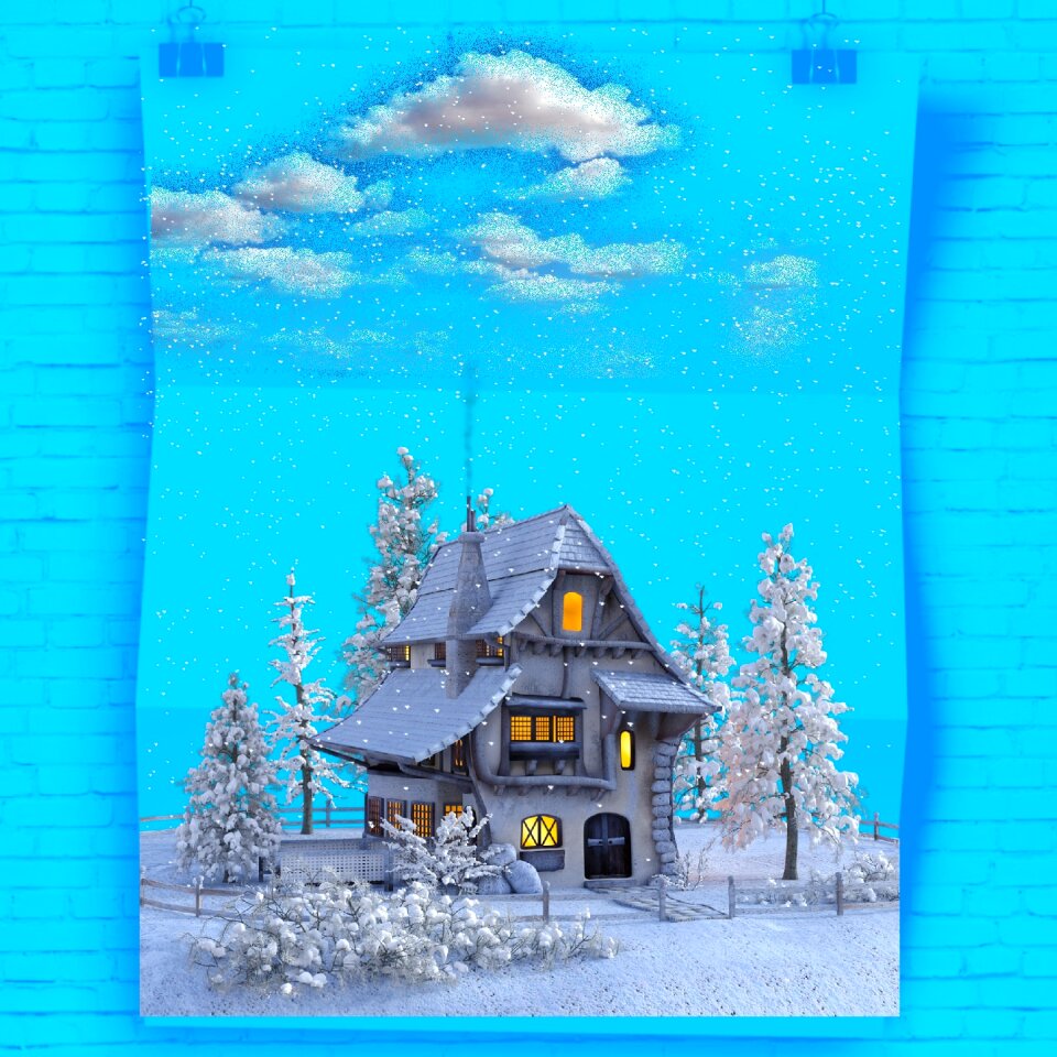 Landscape house clouds