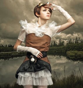 Woman steampunk fashion fashion