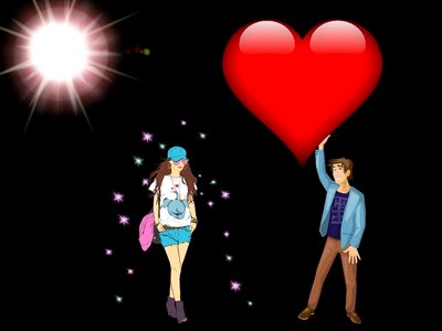 Young man young woman st valentin