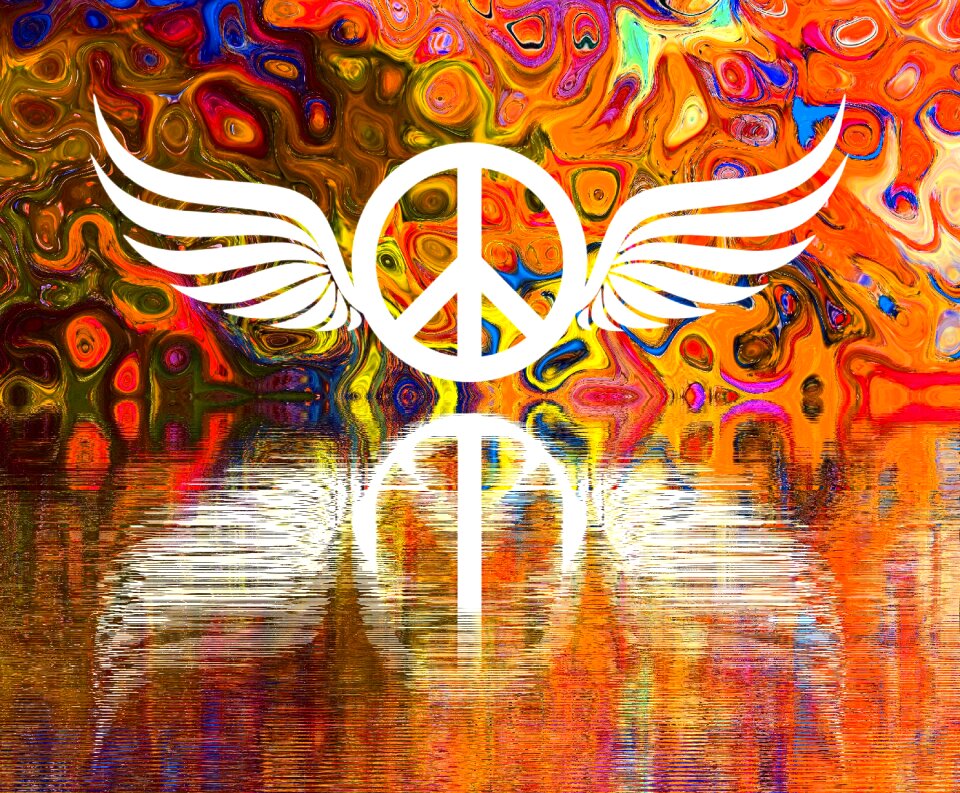 Love peace retro hope
